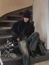 Bent brush wide denim