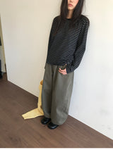 アベニューストライプロングスリーブ（4 Colors)