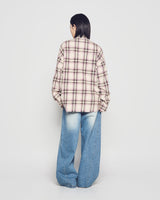 25FW ディストレスチェクコットンシャツ ベージュ