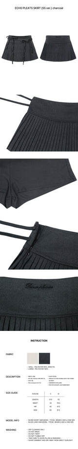 ECHO PLEATS SKIRT (SS ver.) charcoal