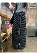 Stripe strap lace banding pants