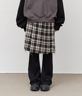 (W) Kite Cutting Checked Skirt