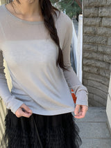 Pohini Layered Basic Tencel Long Sleeve Tee