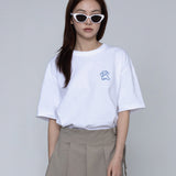 [UNISEX] Small Line Bear Smile Short Sleeve T-shirt