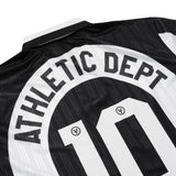 DirtyCoins Striped Soccer Polo Jersey Black White