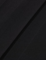 BUTTON DOUBLE PLEATED MIDI SKIRT(BLACK)