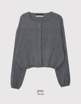 Nature Cashmere Crop Lambswool Knit Cardigan (9color)