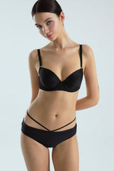 V-string bikini panties (Black)
