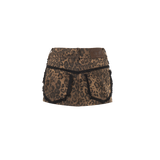 Leopard Tassle Mini Skirt [Brown]