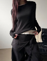 Belted layered wide pants(3color)