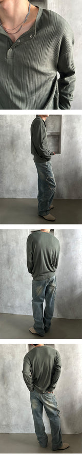 [F/W] Golgi button henry neck long sleeves (4color)