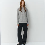 Oversized Stripe T-Shirts_Melange Gray