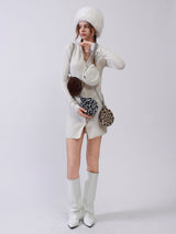 Fluffy Tambourine Chain Bag - Leopard