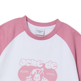 25SS スペースラビットラグランクロップ半袖Tシャツ ライトピンク