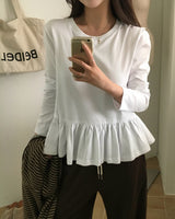 Soft Layered Frill Long Sleeve T-Shirt