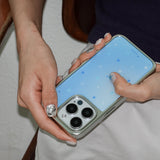 starry night silver epoxy case. summer blue