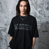 クラック ロゴセミ オーバーサイズ フィット Tシャツ (BLACK)