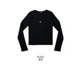 ステッチUネック長袖Tシャツ