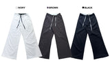 Obi Color Block Strap Pintuck Wide Long Slacks Pants (3 Colors)