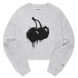 メルティングチェリープリントクロップスウェットシャツ [MELANGE GRAY]