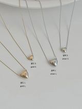 [2 size] シンプルボールハートネックレス