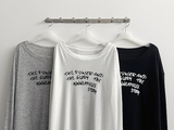 アリングレタリングショルダー長袖Tシャツ