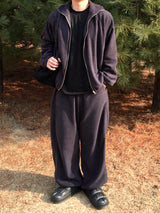 Fleece Stitch High-Neck Zip-up