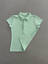 dancing orchid standard slim-fit PK T-shirts (tropical green) 2sizes