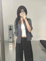 [S/S.ver] Pintuck Plaid Slim Shirt