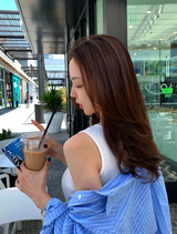 エブリンステッチーモダルUネックスリーブレス / 4カラーズ