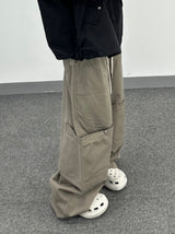 fold double-knee cotton pants
