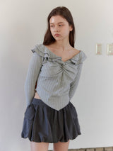 BALLOON POCKET MINI SKIRT PANTS / CHARCOAL