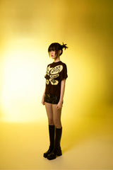 ロールアップピンタックTシャツ