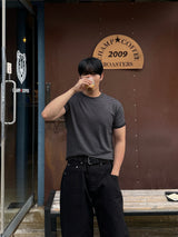 ダンブルストライプマッスルフィットショートスリーブTシャツ