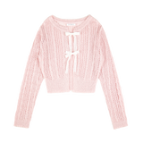 パンチングリボンカーディガン(3 COLORS)