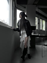vintage old leather jacket (2color)