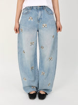 PUPPY EMBROIDERED CURVED DENIM code 26225