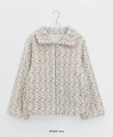 Tumbab Wool Collar Quilted Fleece Jumper