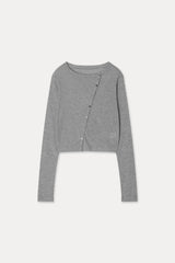 Oblique Tencel Cardigan_Melange gray