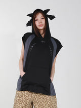 DEVIL HOODIE VEST (BLACK)