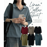 Molylinen Collar Short Sleeve Knitwear