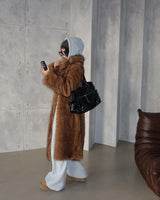 Maxi Raccoon Fake Fur Long Jacket Coat