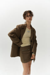 zip skirt (brown)