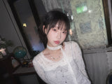 (2color) Crinkle Flower Embroidery Sleeveless Camisole Top