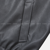 Waini Crack Two-Way Semi-Over Leather Jacket