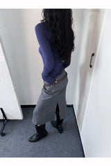Soft Layered Turtleneck Long Sleeve T-shirt