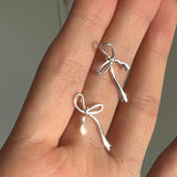 [92.5silver] Flow ribbon earring