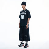 ENOE ワッペンスウェットバミューダパンツ- BLACK
