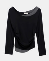 Elang Contrast Shirred T-Shirt