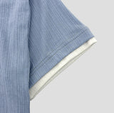 Harnel Layered Ribbed Henley Neck Short Sleeve T-shirt